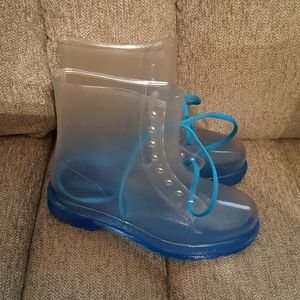 *NEW* Clear Neon Blue Rain Boots